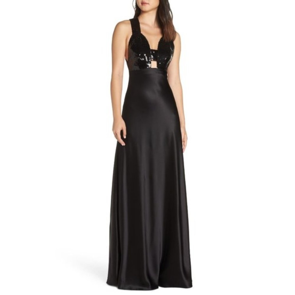 Jill Jill Stuart NWT$398 Sequin Cutout Satin Dress